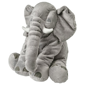 JÄTTESTOR Soft toy, elephant, grey