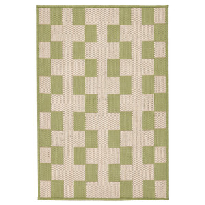 GÅNGSTIG Kitchen mat, flatwoven green/off-white, 60x90 cm