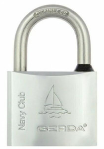 Gerda Navy Club Stainless Steel Chrome Padlock 60mm