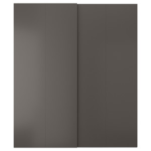 HASVIK Pair of sliding doors, dark grey, 200x236 cm