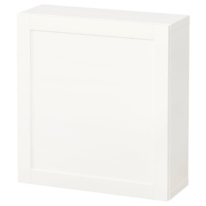 BESTÅ Wall-mounted cabinet combination, white/Hanviken white, 60x22x64 cm
