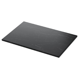 TOLKEN Countertop, black marble effect/foliated board, 82x49 cm