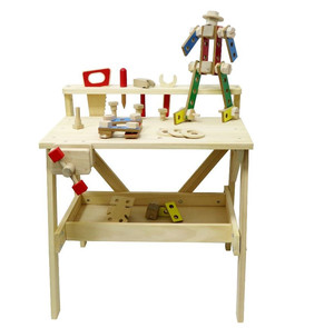 Wooden Workbench with Tools & Blocks 3+