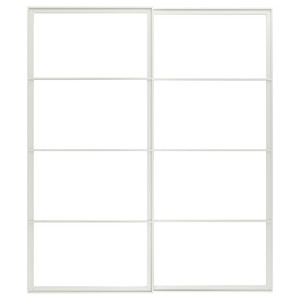 PAX Pair of sliding door frames w rail, white, 200x236 cm