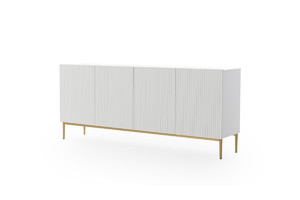 Four-Door Cabinet Nicole 200cm, matt white, gold legs