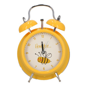 Classic Alarm Clock Honeybee, yellow