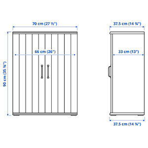 SKRUVBY Cabinet with doors, black-blue, 70x90 cm