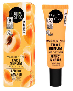ORGANIC SHOP Moisturizing Face Serum Apricot & Mango 99% Natural Vegan 30ml