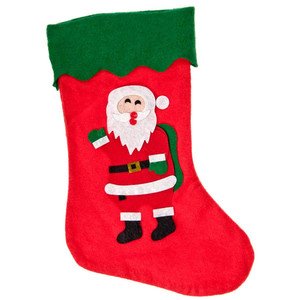 Felt Christmas Stocking with Christmas Tree, 37 cm