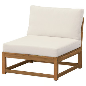 NÄMMARÖ Modular easy chair, outdoor light brown stained/Frösön/Duvholmen beige, 81 cm