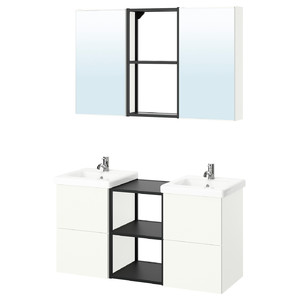 ENHET Bathroom, anthracite/white, 124x43x65 cm