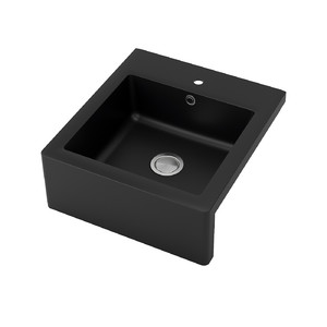 TALLSJÖN Sink bowl w visible front, dark grey/stone effect, 60x65 cm