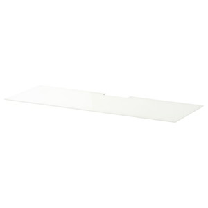 BESTÅ Top panel for TV, glass/white, 120x40 cm