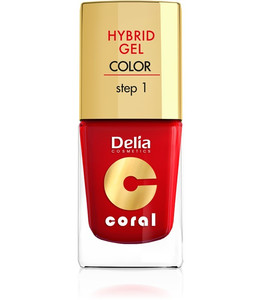 Delia Cosmetics Coral Hybrid Gel Nail Polish No. 01 red 11ml