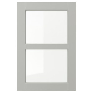 LERHYTTAN Glass door, light grey, 40x60 cm
