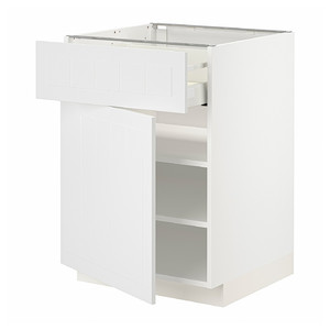 METOD / MAXIMERA Base cabinet with drawer/door, white/Stensund white, 60x60 cm