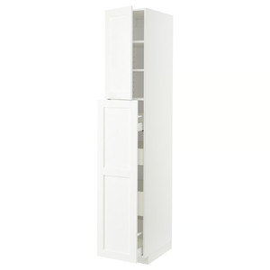 METOD / MAXIMERA Hc w p-o func 4drw/1dr/2shlv, white Enköping/white wood effect, 40x60x220 cm