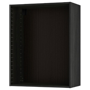 METOD Wall cabinet frame, wood effect black, 80x37x100 cm