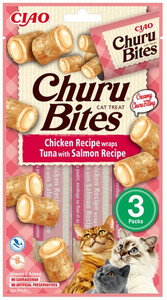 Ciao Cat Churu Bites Chicken Recipe wraps Tuna with Salmon Recipe 30g