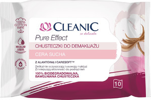 Cleanic Make-up Removal Wet Wipes Pure Effect for Dry Skin 10pcs