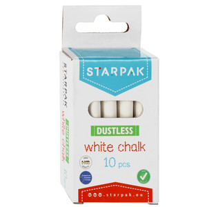 Starpak Dustless White Chalk 10pcs