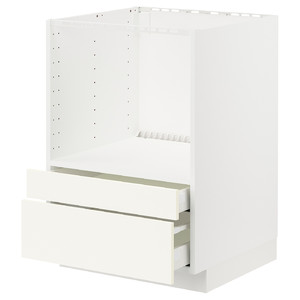 METOD / MAXIMERA Base cabinet f combi micro/drawers, white/Vallstena white, 60x60 cm