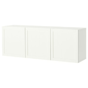 BESTÅ Wall-mounted cabinet combination, white/Pipmakare white, 180x42x64 cm