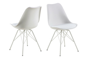 Chair Eris, PP/faux leather, 1pc, white/white