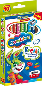 Bambino Coloured Pencils 10 Colours + Metal Sharpener