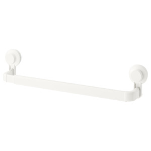 TISKEN Towel rack with suction cup, white