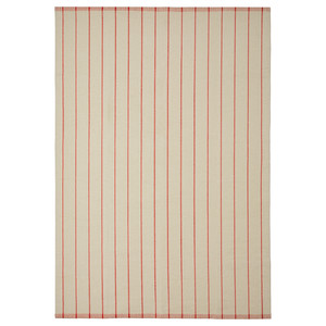 RIDSTIG Rug, flatwoven, off-white/red, 170x240 cm
