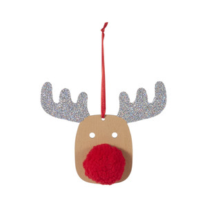 Christmas Hanging Decoration Reindeer with Red Nose