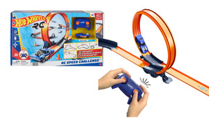 Hot Wheels RC Speed Challenge Track Set & Battery-Powered R/C Car 1:64 HXX45 5+