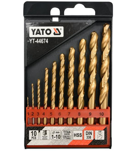 Yato Drill Set HSS-TiN, 10pcs