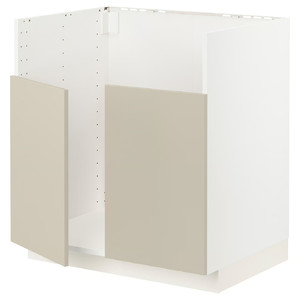 METOD Base cab f TALLSJÖN sink, white/Havstorp beige, 80x60 cm
