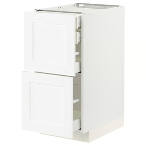 METOD / MAXIMERA Base cb 2 frnts/2 low/1 md/1 hi drw, white Enköping/white wood effect, 40x60 cm