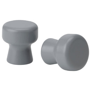 ODLINGSGRÄNS Knob, grey, 27 mm