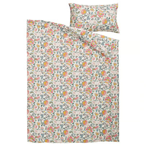 DAGGSALVIA Duvet cover and pillowcase, multicolour/floral pattern, 150x200/50x60 cm