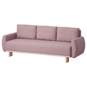 GRUNNARP 3-seat sofa-bed, Gunnared light brown-pink