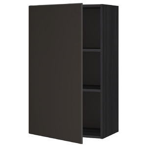 METOD Wall cabinet with shelves, black/Kungsbacka anthracite, 60x100 cm