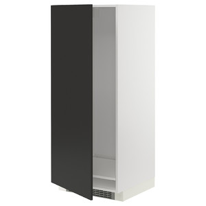 METOD High cabinet for fridge/freezer, white/Nickebo matt anthracite, 60x60x140 cm