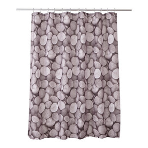 Shower Curtain GoodHome Lunda 180 x 200 cm, grey stone