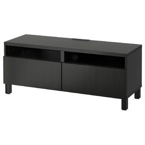 BESTÅ TV bench with drawers, black-brown/Lappviken/Stubbarp black-brown, 120x42x48 cm