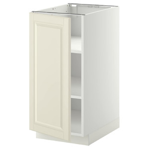 METOD Base cabinet with shelves, white/Bodbyn off-white, 40x60 cm