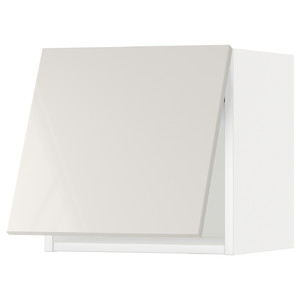 METOD Wall cabinet horizontal w push-open, white/Ringhult light grey, 40x40 cm
