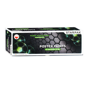 Starpak Poster Paints 12 Colours x 20ml Football