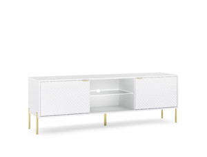 TV Cabinet Diamond, white/gloss white, LED