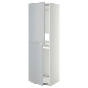 METOD High cabinet for fridge/freezer, white/Veddinge grey, 60x60x200 cm