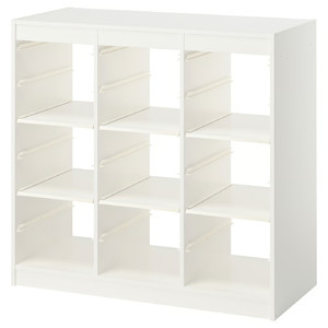 TROFAST Storage combination with shelves, room divider/white, 99x44x94 cm