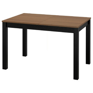 ÅLHULT Extendable table, black/brown, 120/170x80 cm